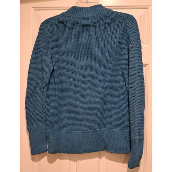EDDIE BAUER 4 Button Knit Pullover Sweater Womens Size Large Blue - Picture 2 of 6